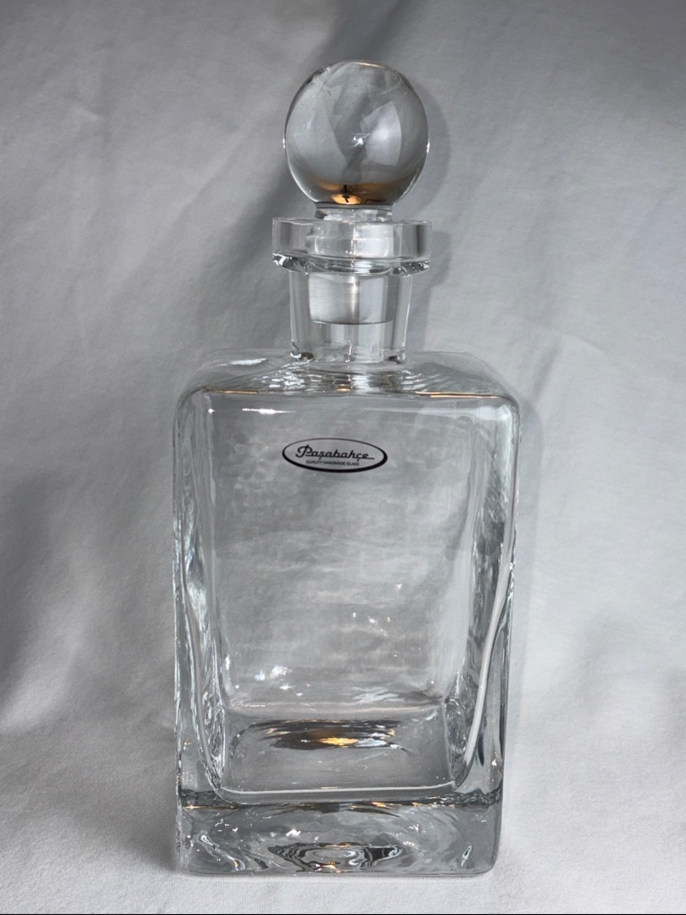 Heavy Glass Whiskey Decanter w/ Stopper - Vintage Pasabahce